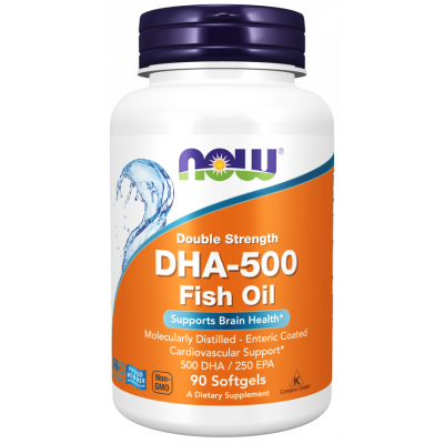 NOW DHA 500 FISH OIL DOUBLE STRENGTH BRAIN HEALTH SUPPORT 90 SOFTGELS